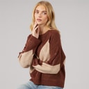 Womens Heritage Crew Neck Knitted Jumper Brown/Multi