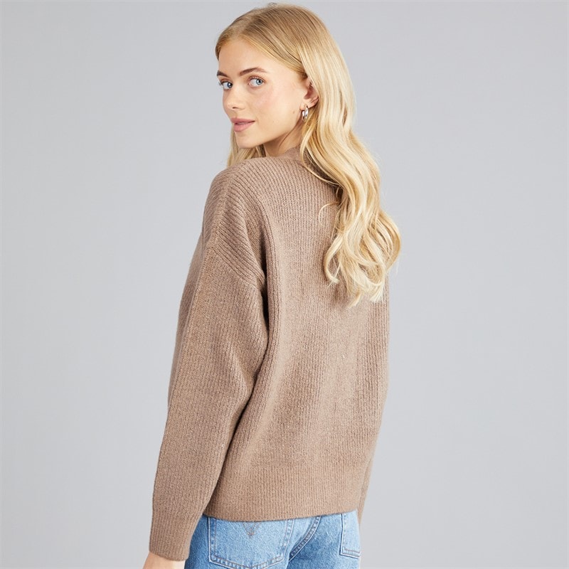 Womens Daffie Soft Knit Cardigan Mocha - Image 2