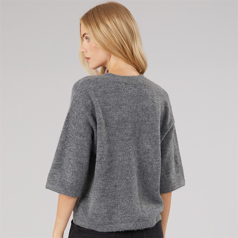 Womens Marshal Short Sleeve Cardigan Charcoal Melange - Image 2
