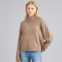 Womens Mossy Roll Neck Jumper Mocha
