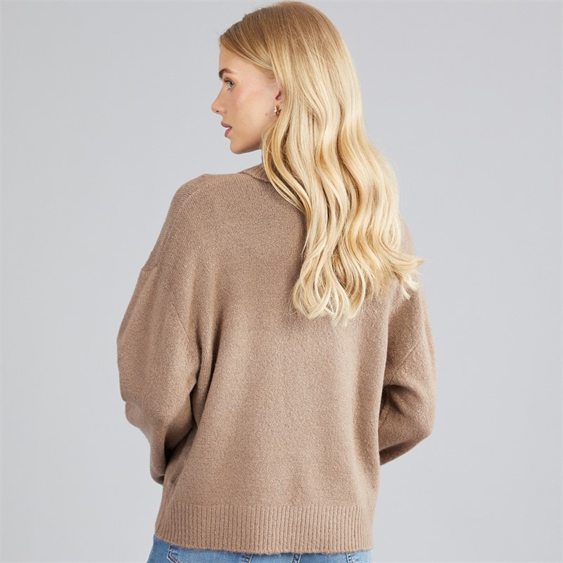 Womens Mossy Roll Neck Jumper Mocha - Image 2