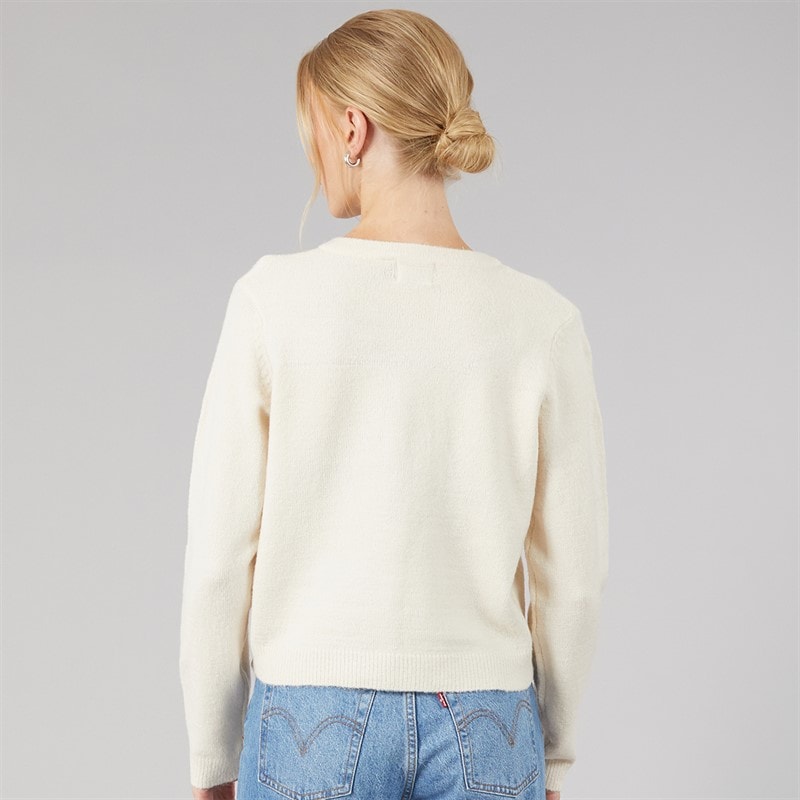 Womens Pearl Bow Cardigan Ivory - Image 2