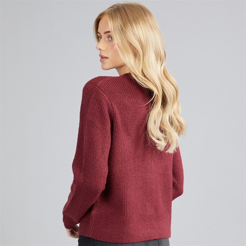 Womens Akly Sequin Bow Cardigan Wine - Image 2