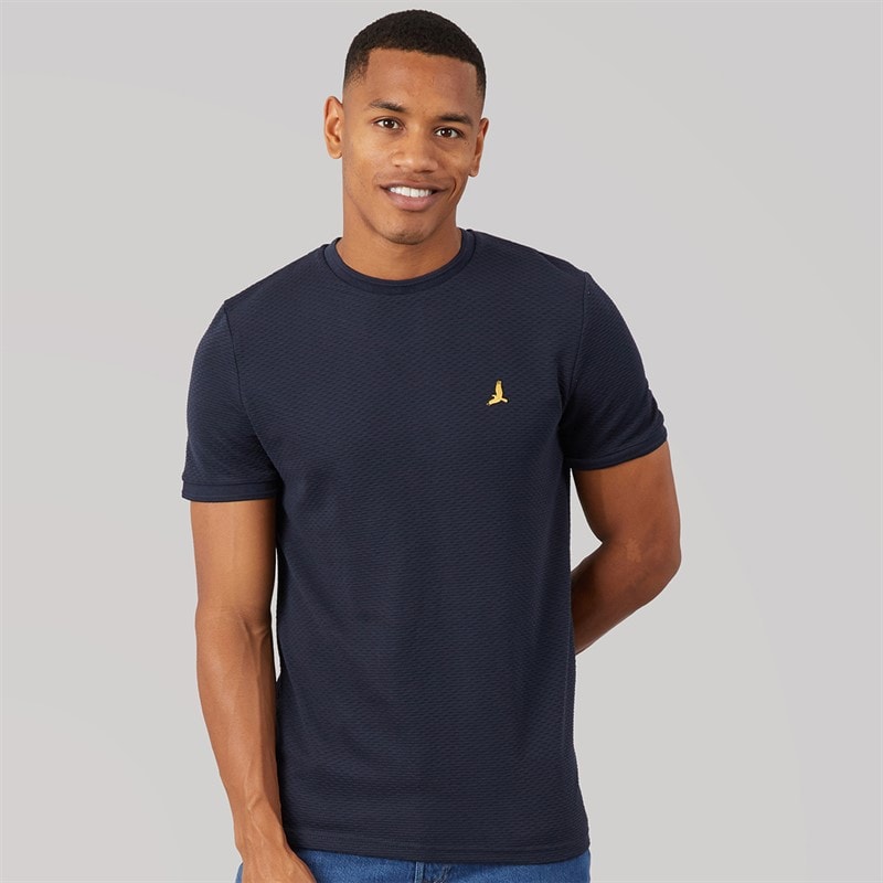 Mens Qunita Crew Neck T-Shirt Navy - Image 3