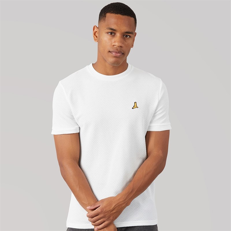 Mens Qunita Crew Neck T-Shirt Cream - Image 3