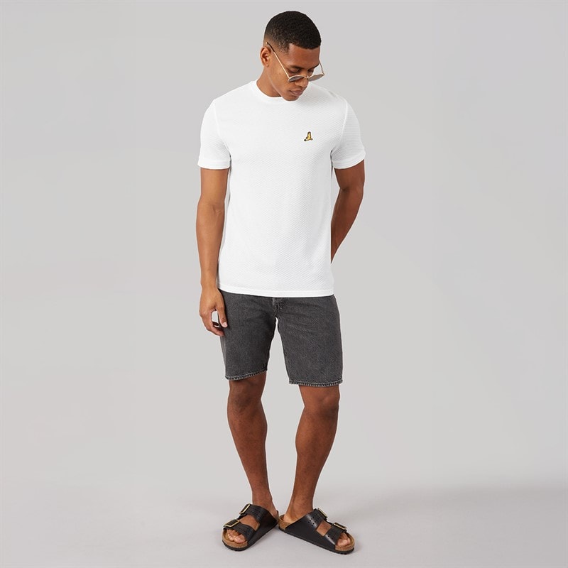Mens Qunita Crew Neck T-Shirt Cream - Image 4