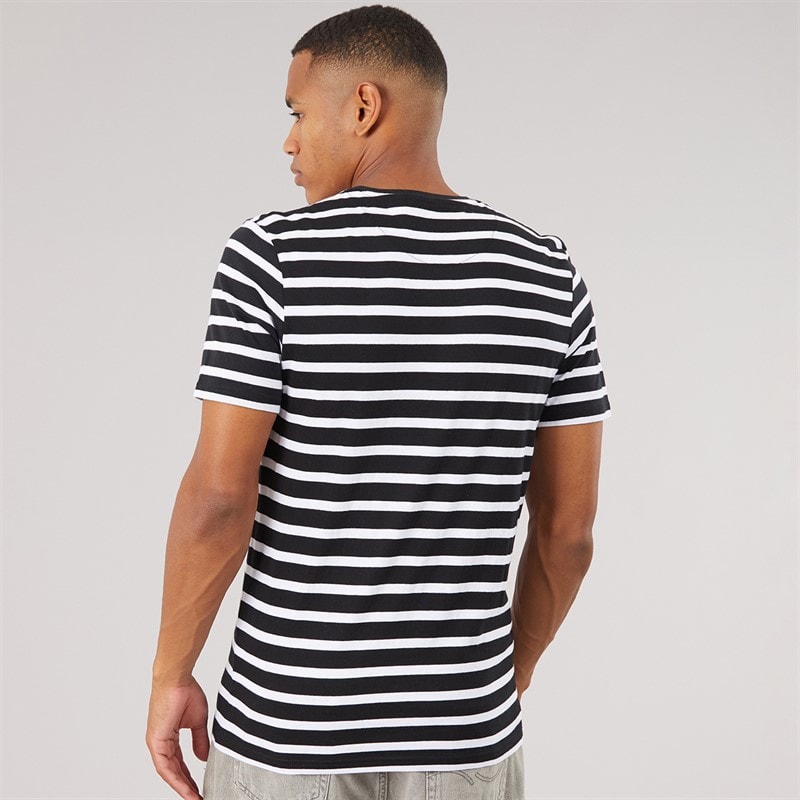 Mens Radiant Crew Neck Short Sleeve T-Shirt White/Black - Image 2
