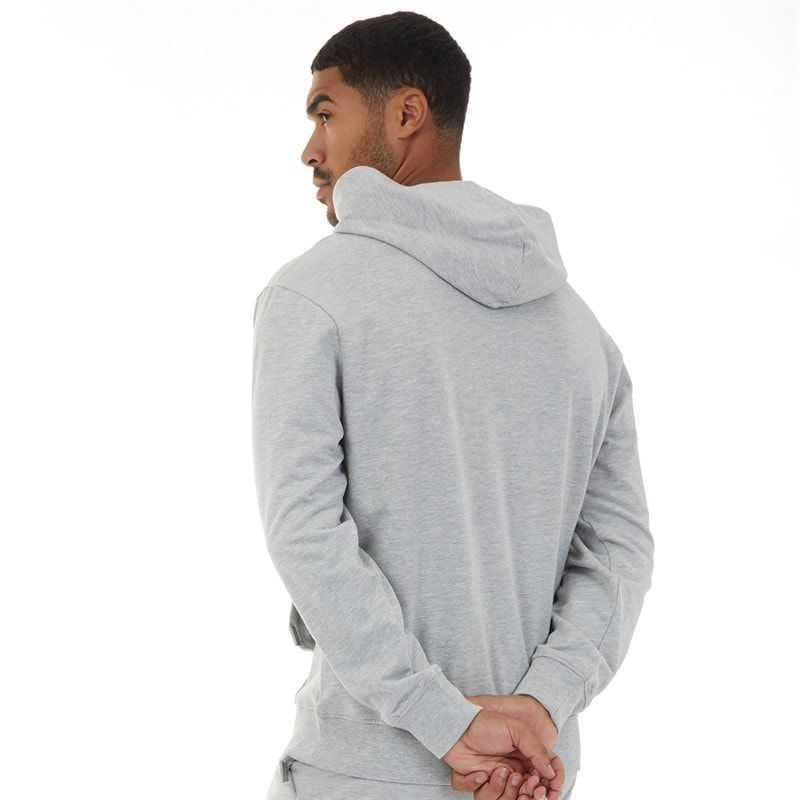 Mens Relaxed Fit Hoodie Light Grey Marl - Image 2