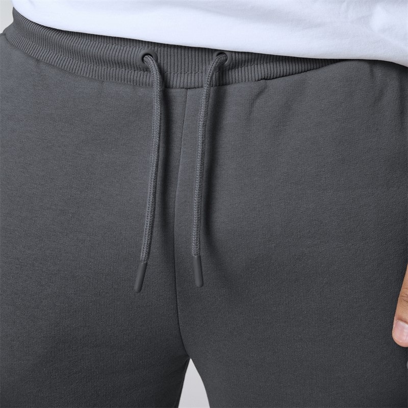 Mens Relaxed Open Hem Joggers Charcoal - Image 5