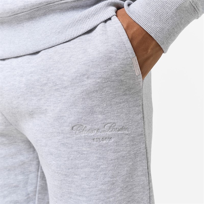 Mens Open Hem Tonal Signature Tracksuit Light Marl - Image 3