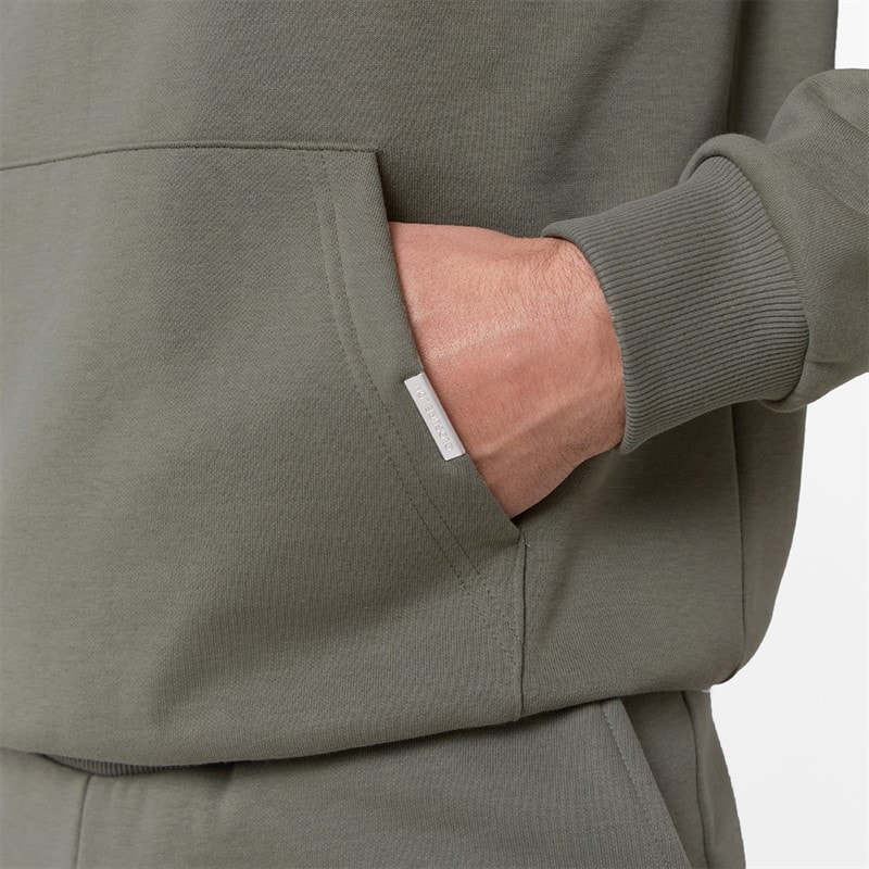 Mens Relaxed Fit Hoodie Olive Smoke - Image 3