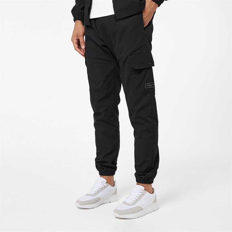 Closure London Mens Utility Cargo Pants Black