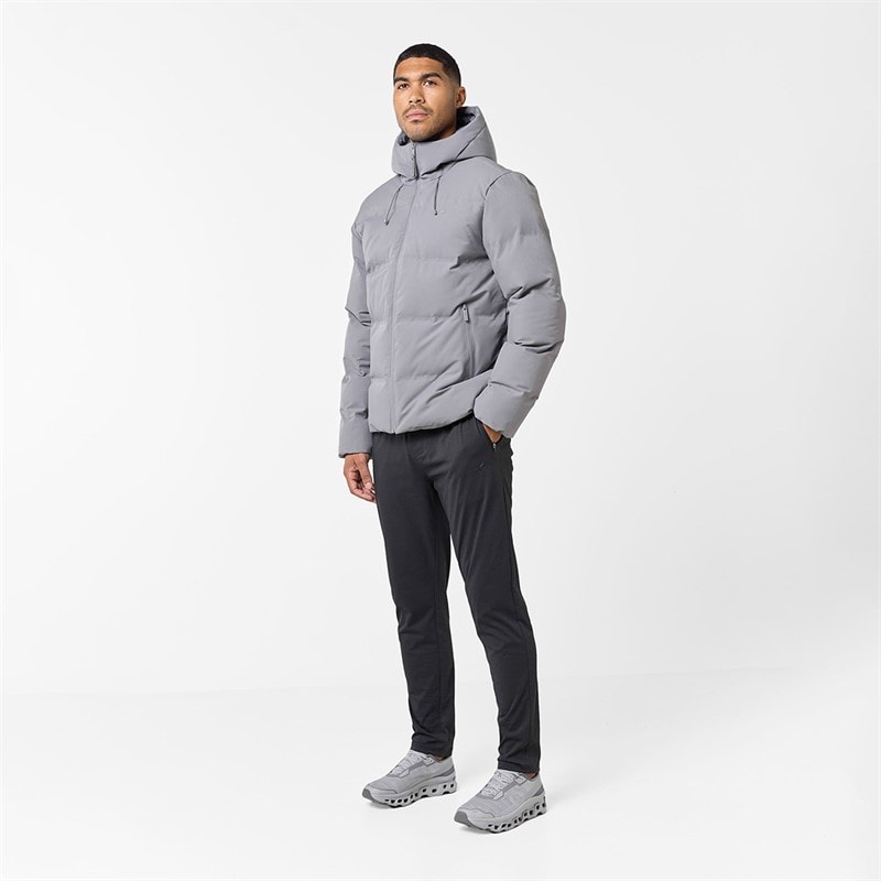 Mens Heat Seal Puffer Coat Grey - Image 2