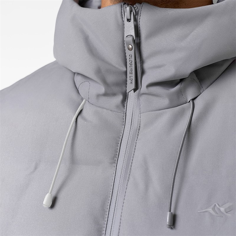 Mens Heat Seal Puffer Coat Grey - Image 4
