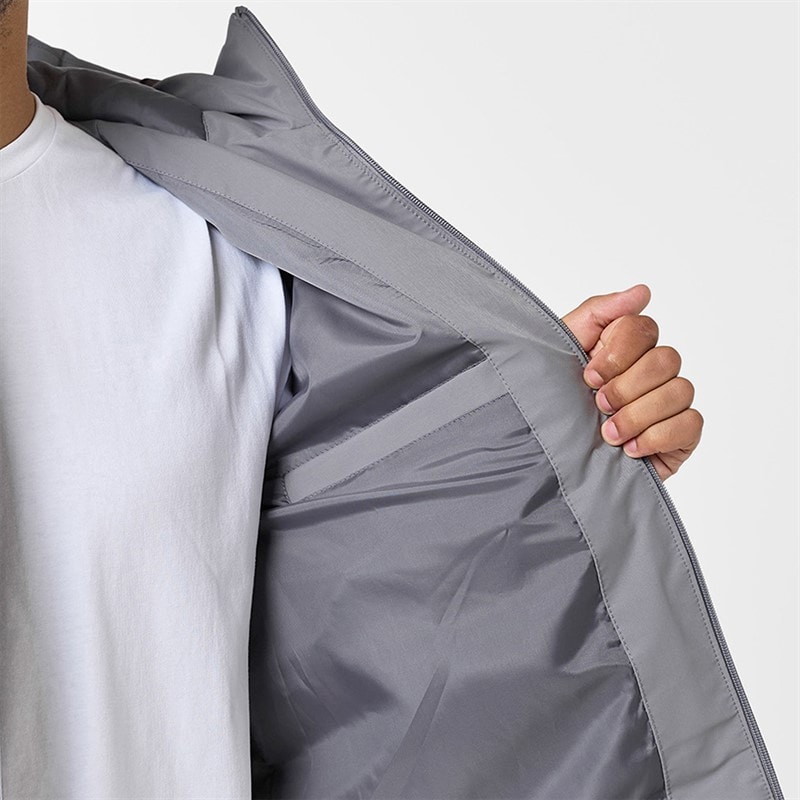 Mens Heat Seal Puffer Coat Grey - Image 5
