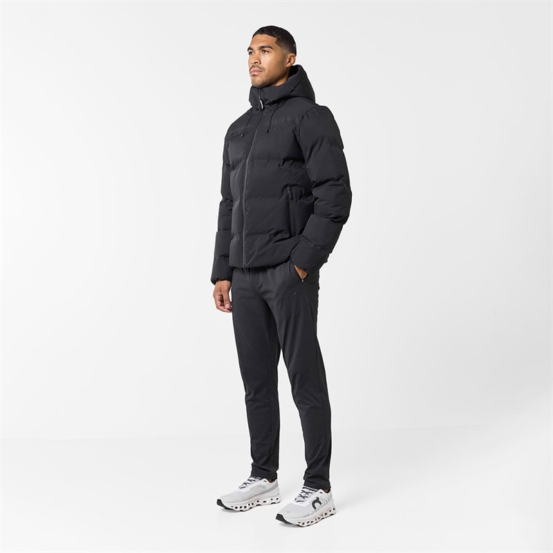 Mens Heat Seal Puffer Coat Black - Image 2