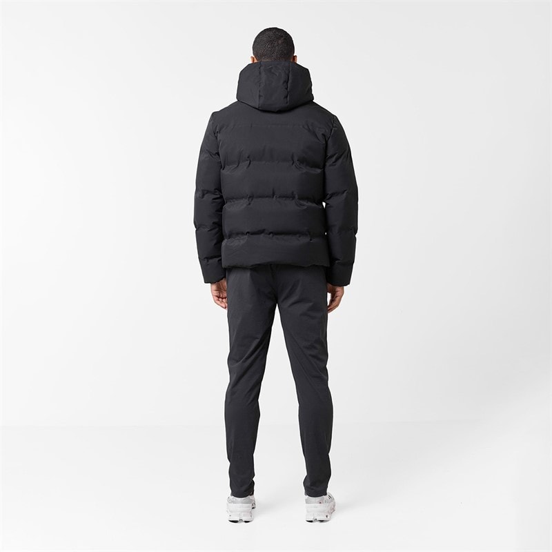 Mens Heat Seal Puffer Coat Black - Image 3