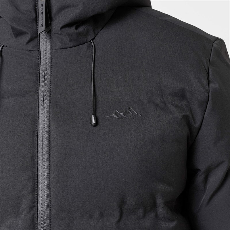 Mens Heat Seal Puffer Coat Black - Image 5
