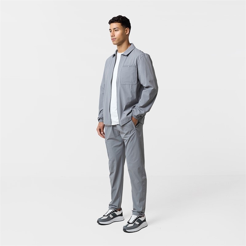 Mens Closure Tech Overshirt Mid Grey - Image 4