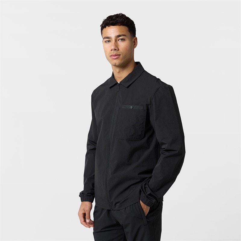 Mens Closure Tech Overshirt Black - Image 3