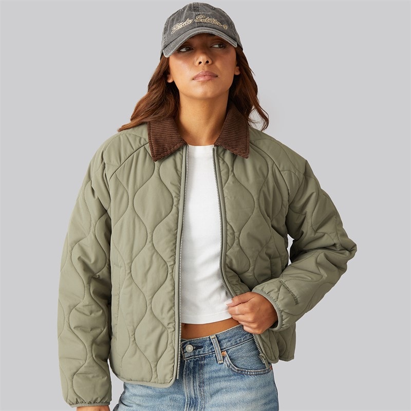 Womens Onion Quilted Jacket Green - Image 1