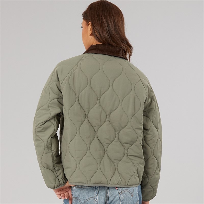 Womens Onion Quilted Jacket Green - Image 2