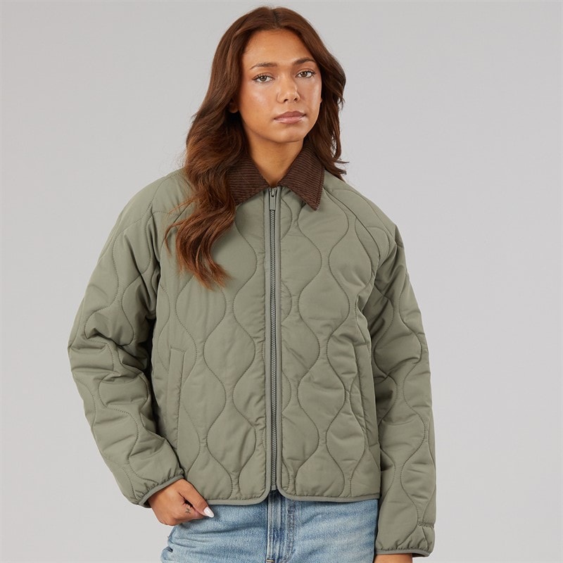 Womens Onion Quilted Jacket Green - Image 3