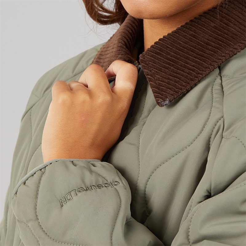 Womens Onion Quilted Jacket Green - Image 5