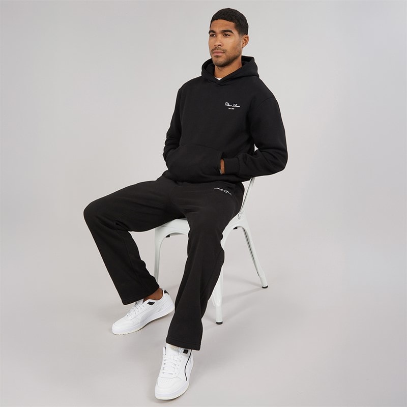 Mens Signature Embroidered Tracksuit Black - Image 4