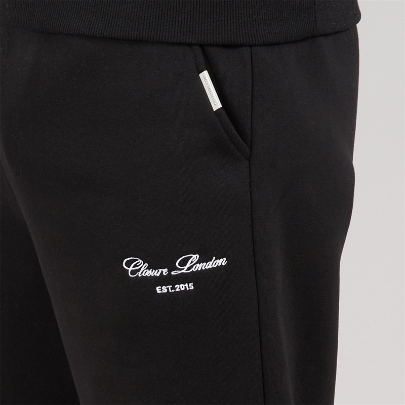 Mens Signature Embroidered Tracksuit Black - Image 5