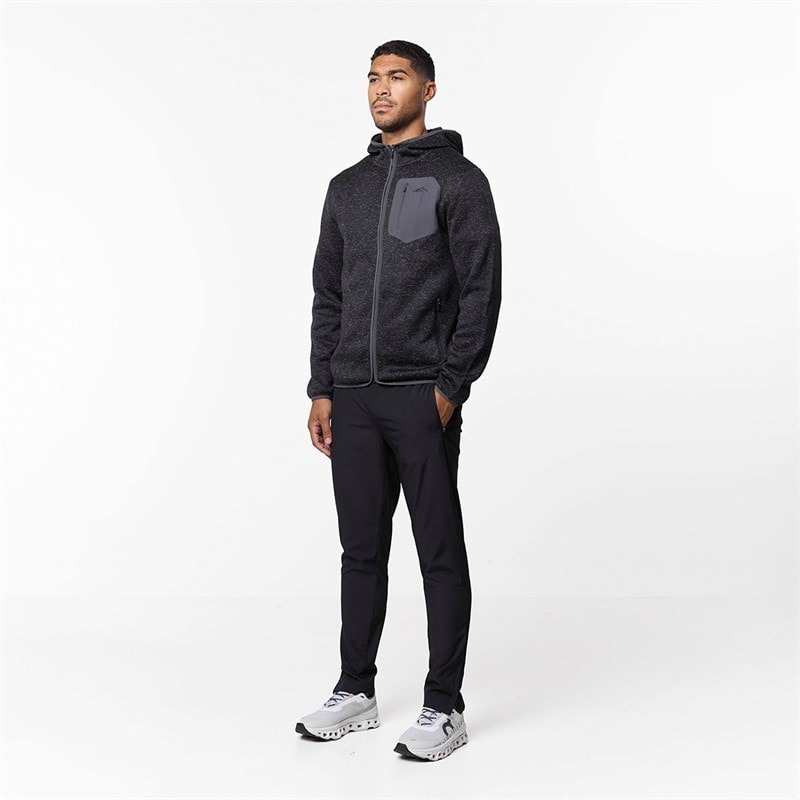 Mens Heat Seal Tech Knit Hoodie Black - Image 2