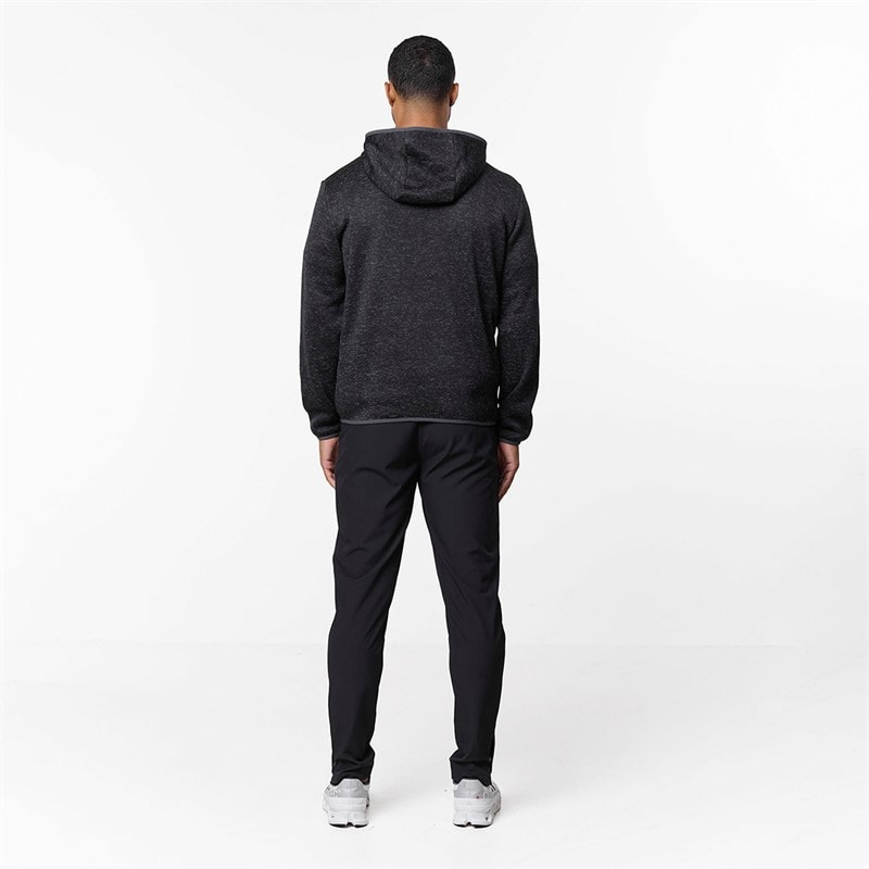 Mens Heat Seal Tech Knit Hoodie Black - Image 3