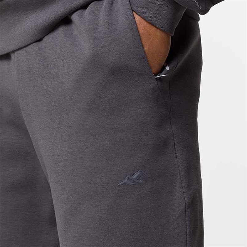 Mens Apex Interlock Open Hem Joggers Charcoal - Image 4
