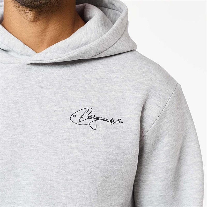 Mens Signature Studios Hoodie Grey Marl - Image 3