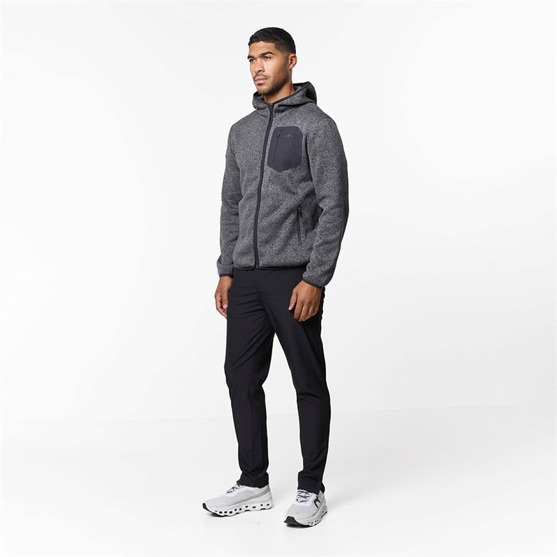 Mens Heat Seal Tech Knit Hoodie Mid Grey - Image 2
