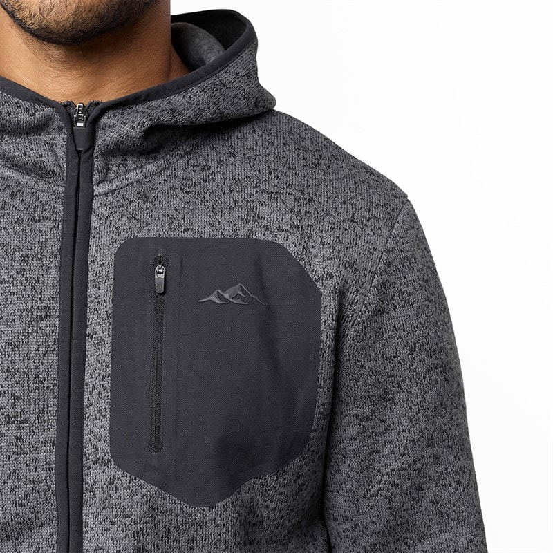 Mens Heat Seal Tech Knit Hoodie Mid Grey - Image 4