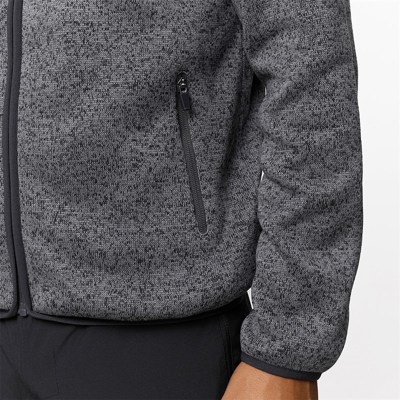 Mens Heat Seal Tech Knit Hoodie Mid Grey - Image 5