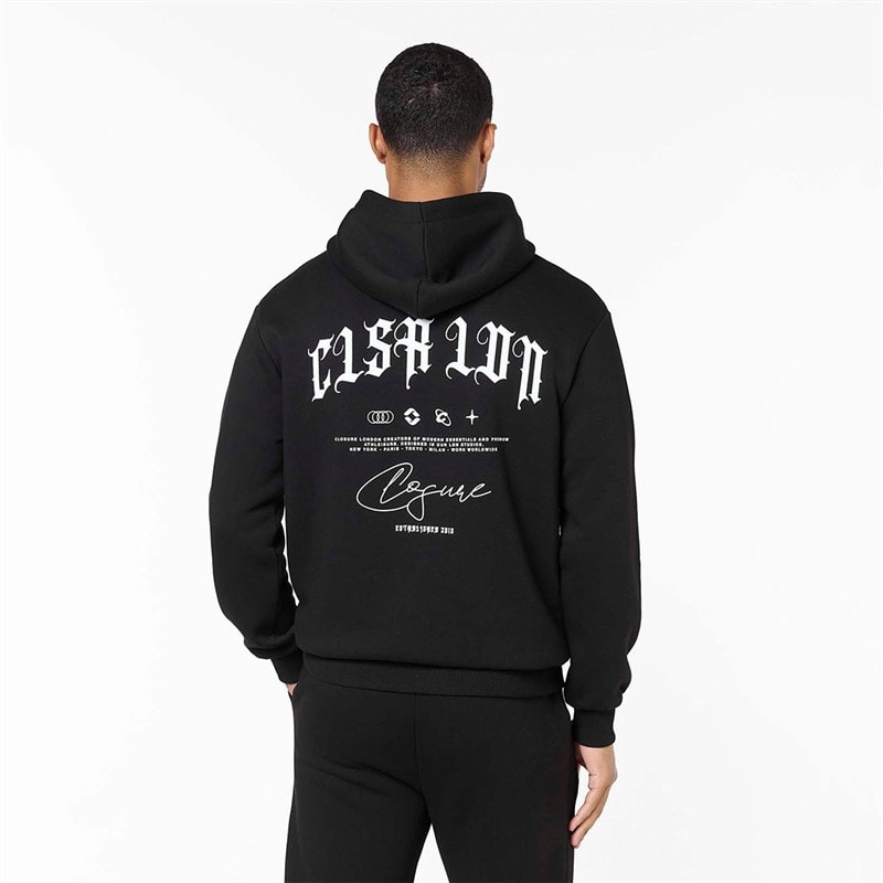 Mens Arch Gothic Hoodie Black - Image 2