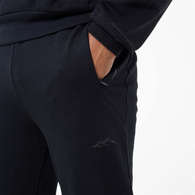 Mens Apex Interlock Open Hem Joggers Black - Image 4