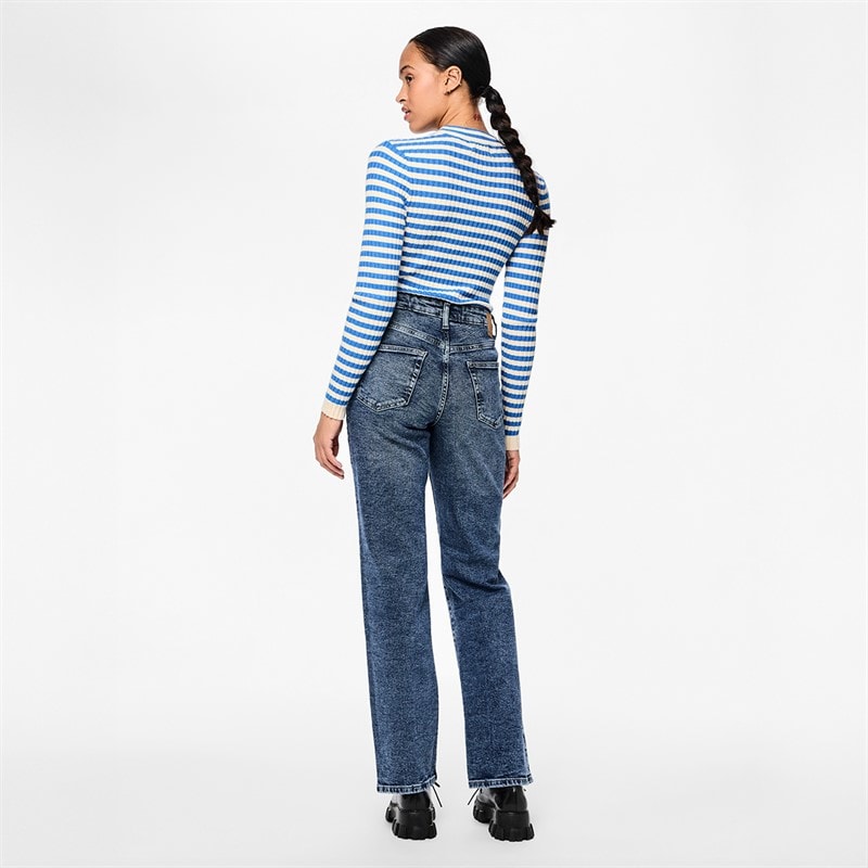 Womens Kelly Straight Leg Jeans Medium Blue Denim - Image 3