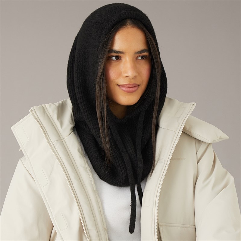 Pieces Womens Olivia Balaclava Snood Black - Image 1