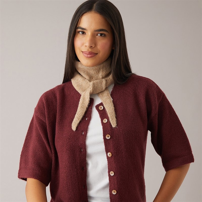 Pieces Womens Olivia Mini Scarf Taupe - Image 1