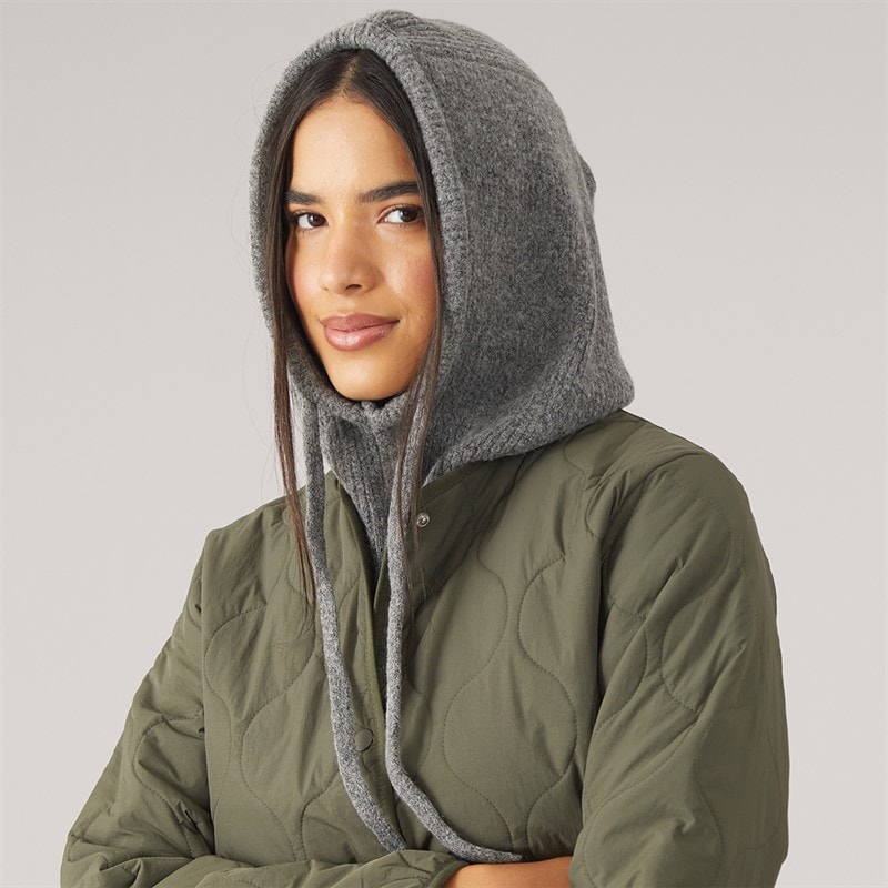 Pieces Womens Olivia Balaclava Snood Dark Charcoal - Image 1