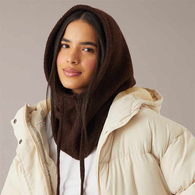 Pieces Womens Olivia Balaclava Snood Chocolate - Image 1