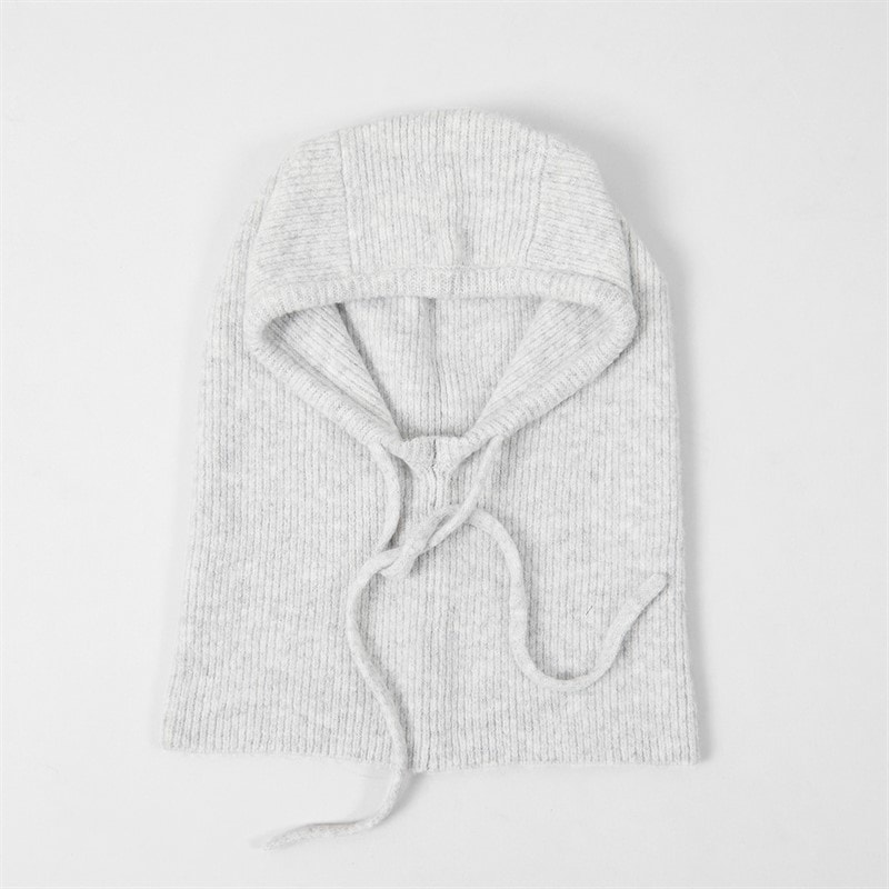 Pieces Womens Olivia Balaclava Snood Grey Marl - Image 2
