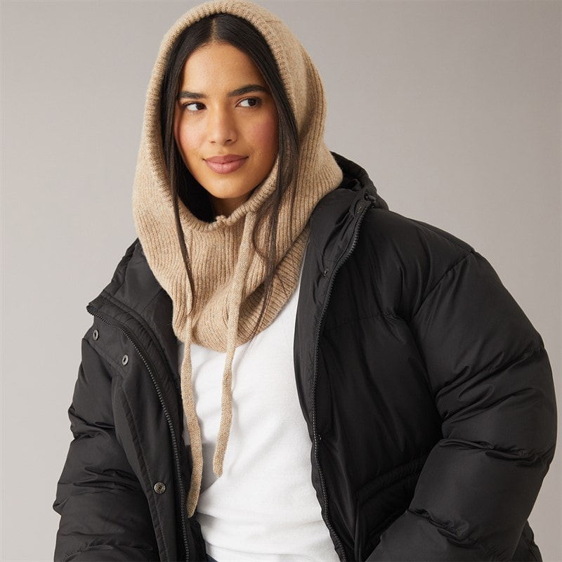 Pieces Womens Olivia Balaclava Snood Taupe - Image 1