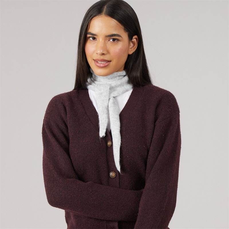 Pieces Womens Olivia Mini Scarf Grey Marl - Image 1