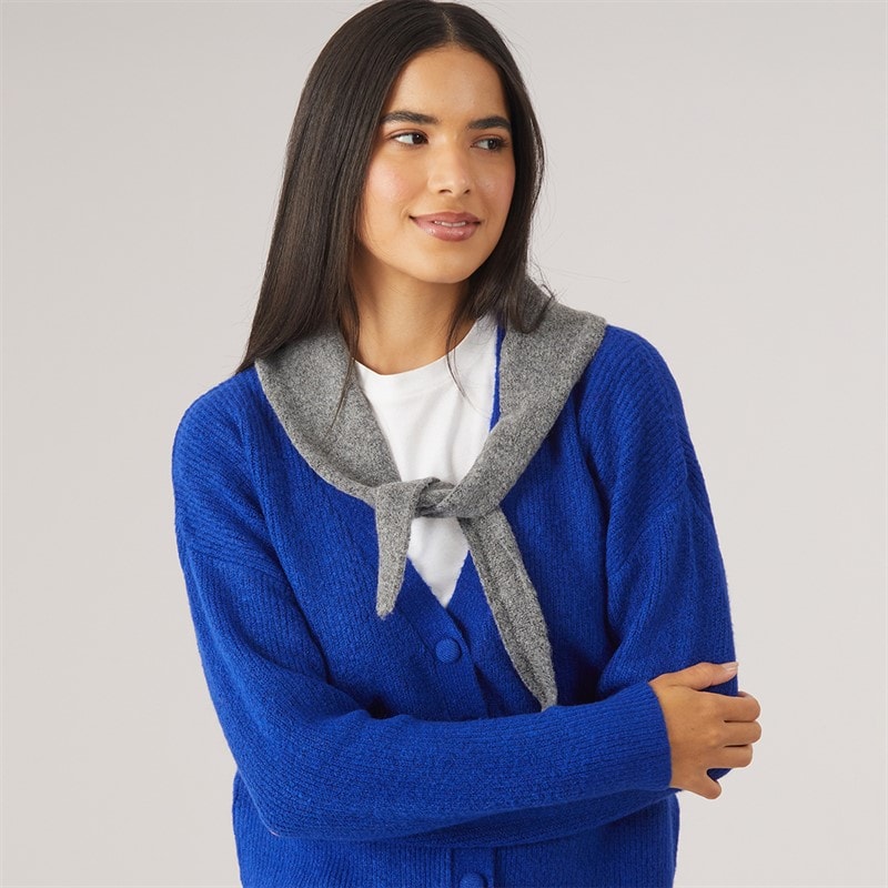 Pieces Womens Olivia Mini Scarf Dark Charcoal - Image 2