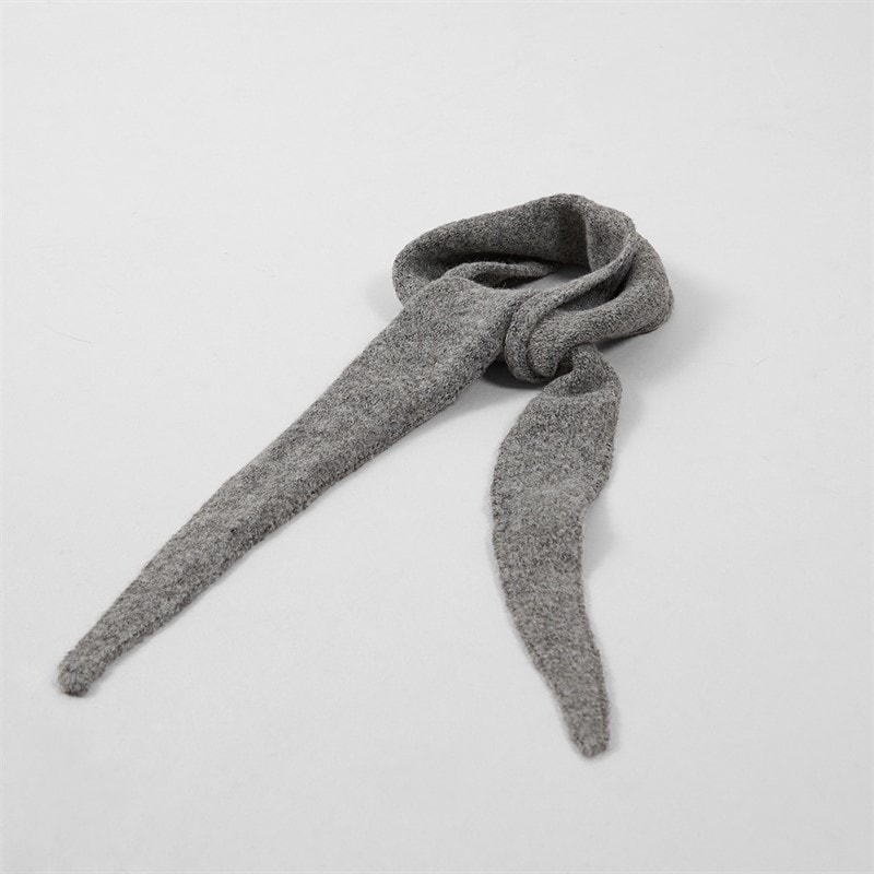 Pieces Womens Olivia Mini Scarf Dark Charcoal - Image 3