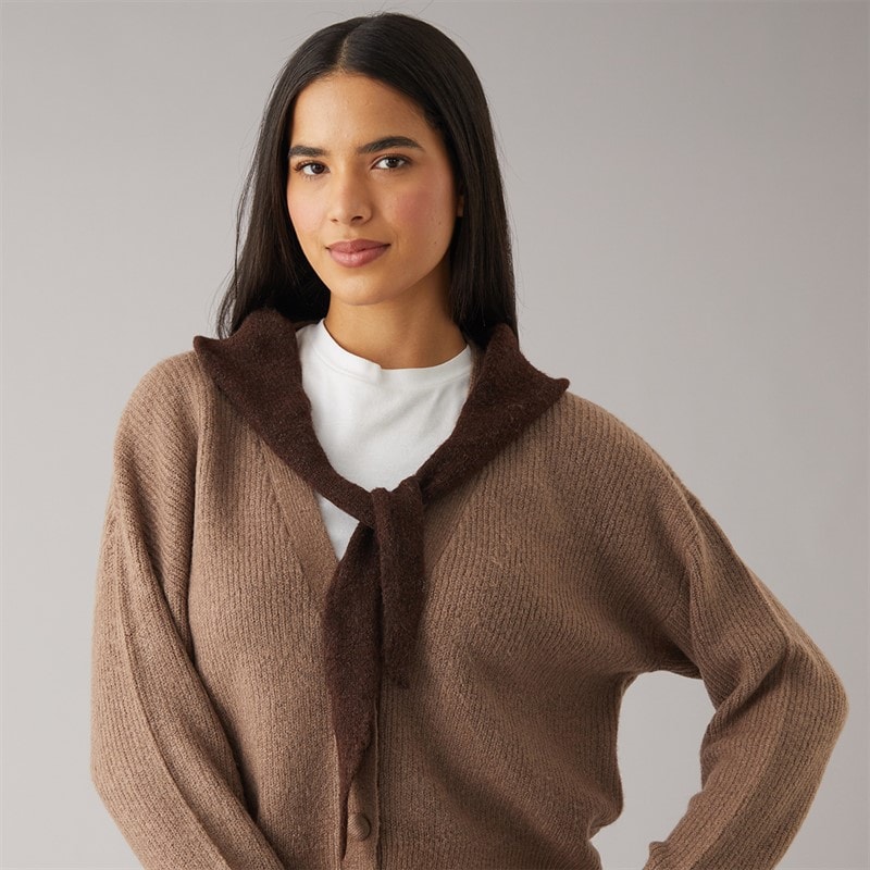 Pieces Womens Olivia Mini Scarf Chocolate - Image 2